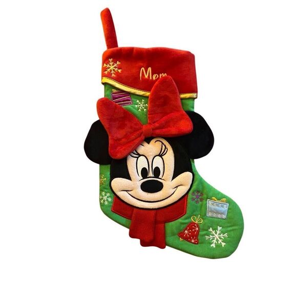Disney store Minnie mouse 3-D Christmas holiday Mom stocking - Picture 2 of 5